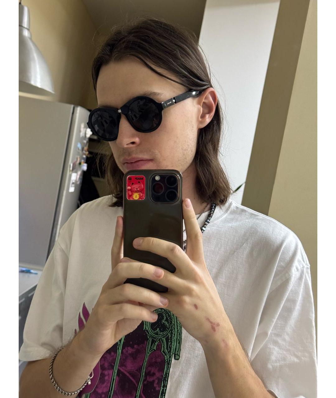 PRADA Черные пластиковые солнцезащитные очки, фото 5