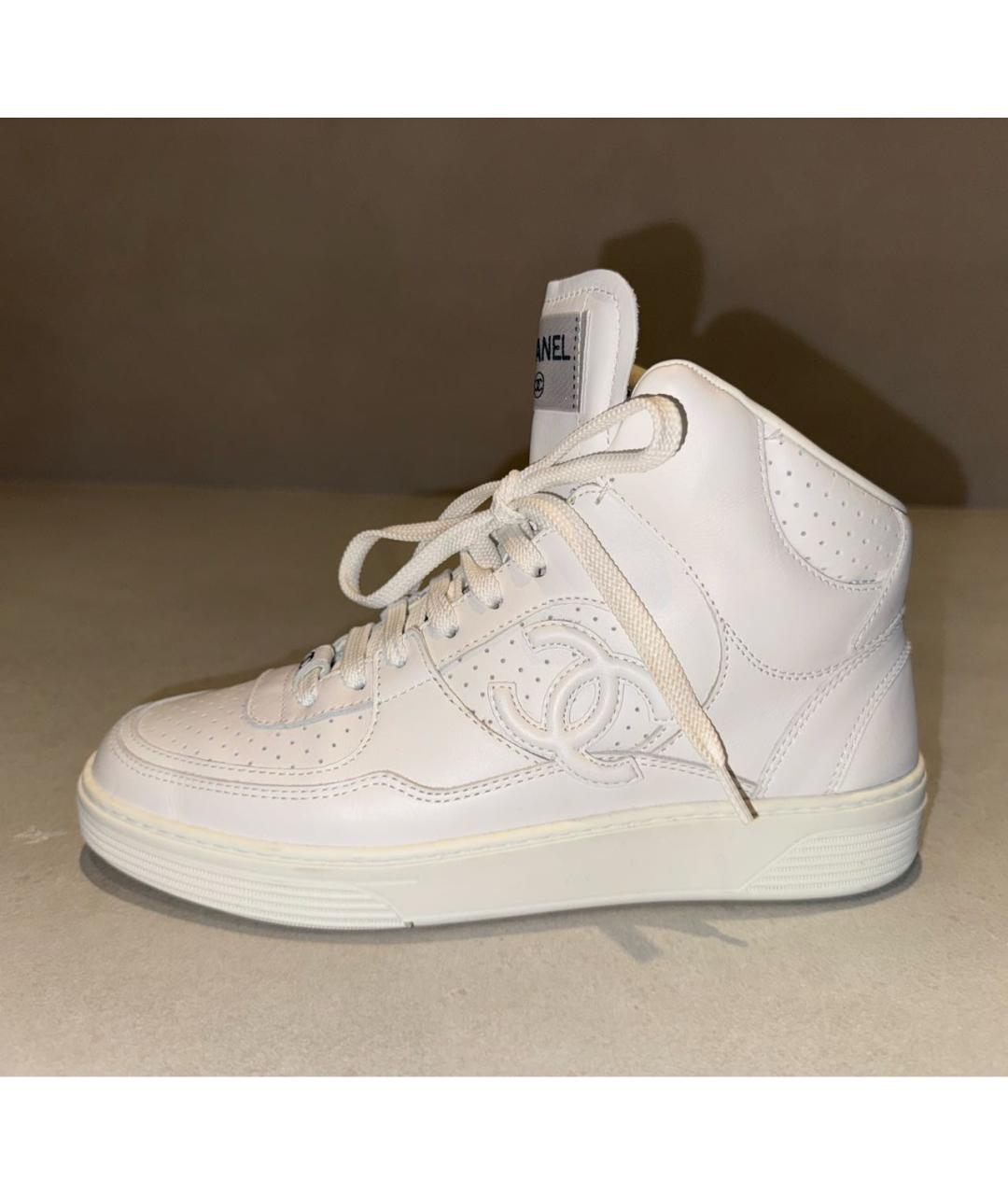 CHANEL Белые кожаные кеды, фото 8