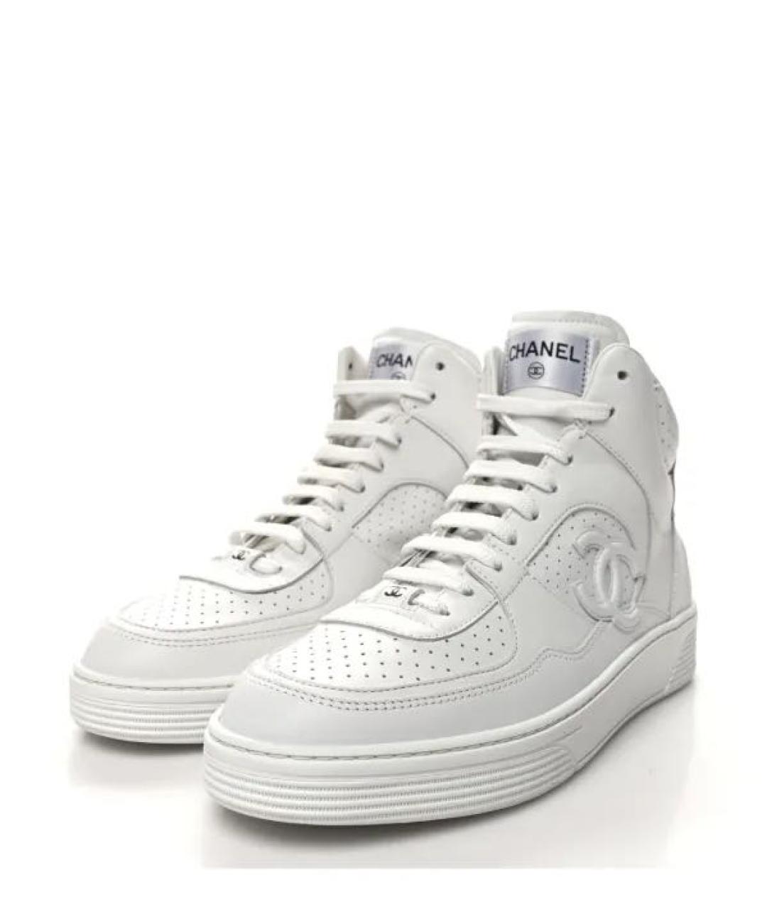 CHANEL Белые кожаные кеды, фото 2