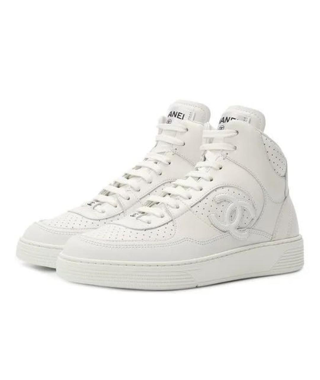 CHANEL Белые кожаные кеды, фото 3