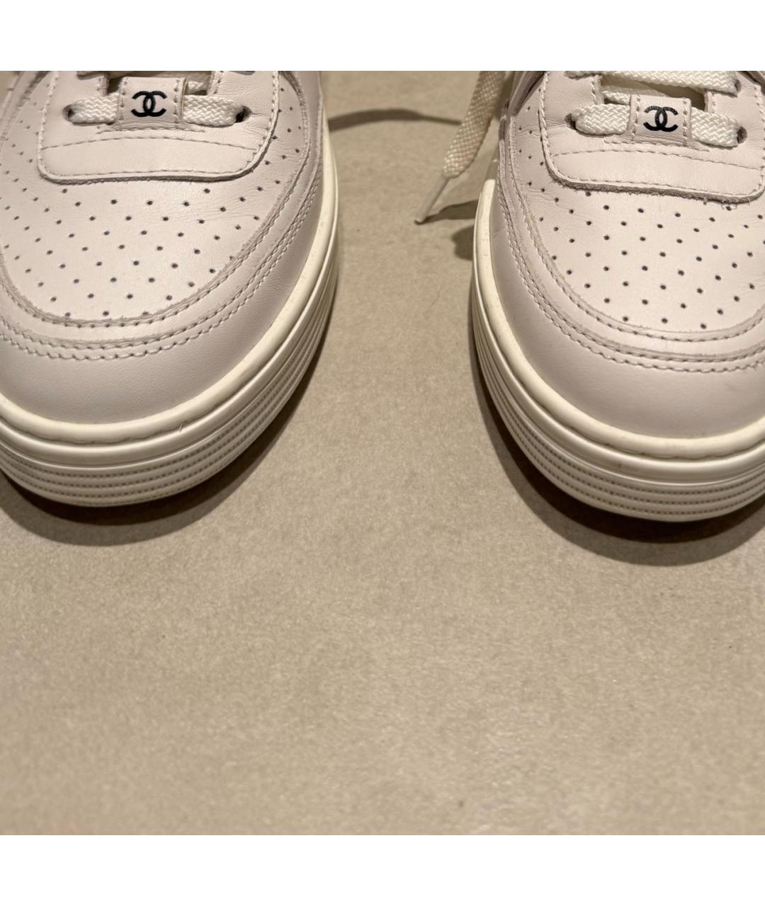 CHANEL Белые кожаные кеды, фото 7