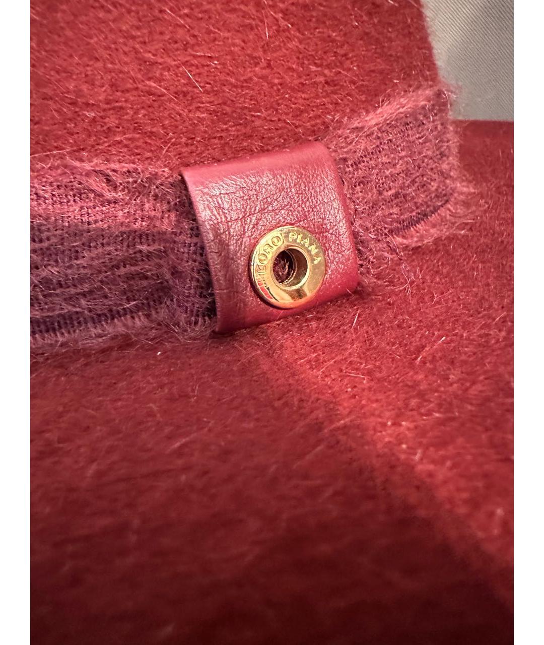 LORO PIANA Бордовая кашемировая шляпа, фото 7