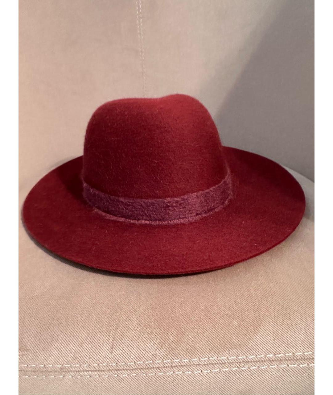 LORO PIANA Бордовая кашемировая шляпа, фото 2