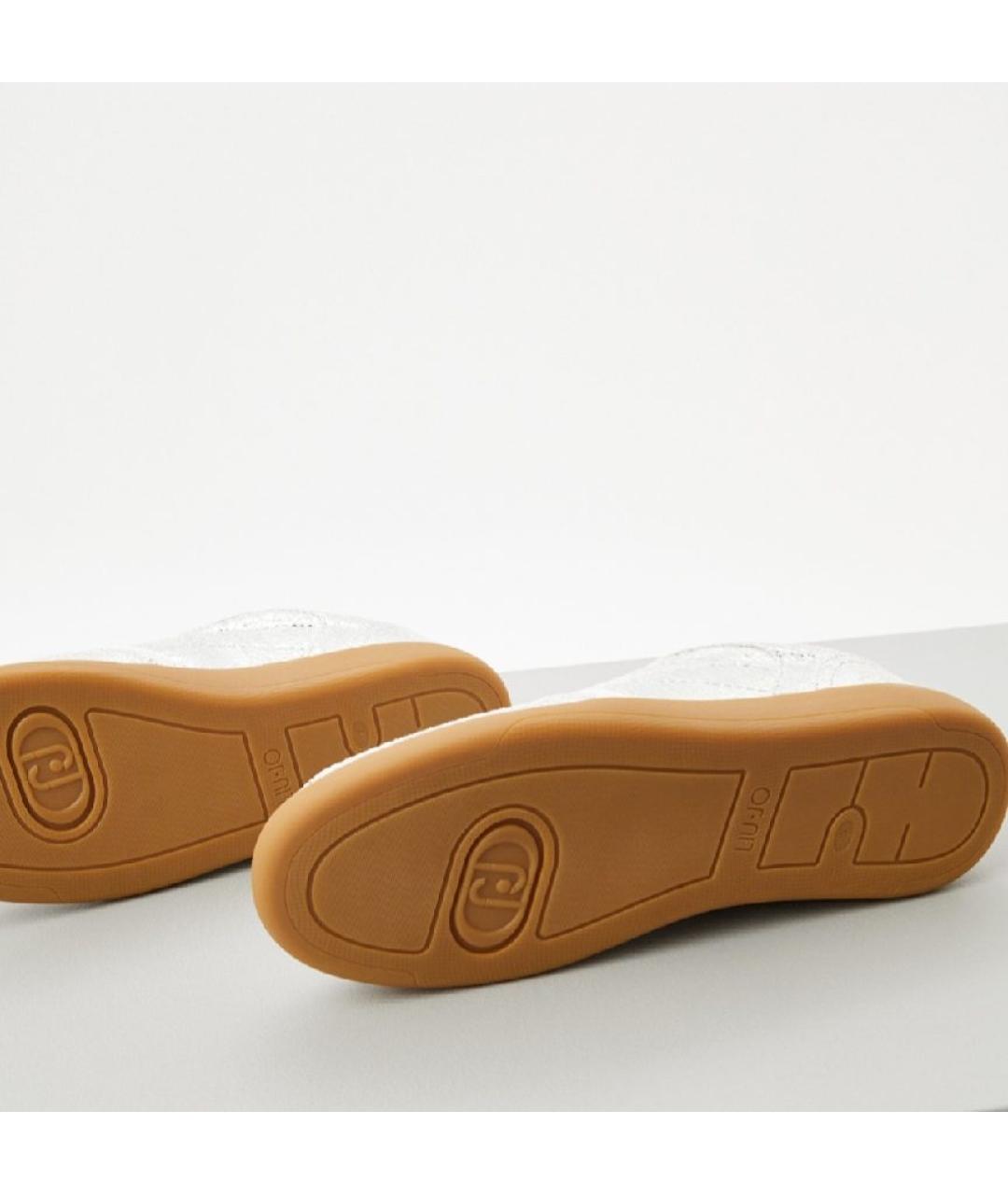 LIU JO Серебряные кожаные кеды, фото 6