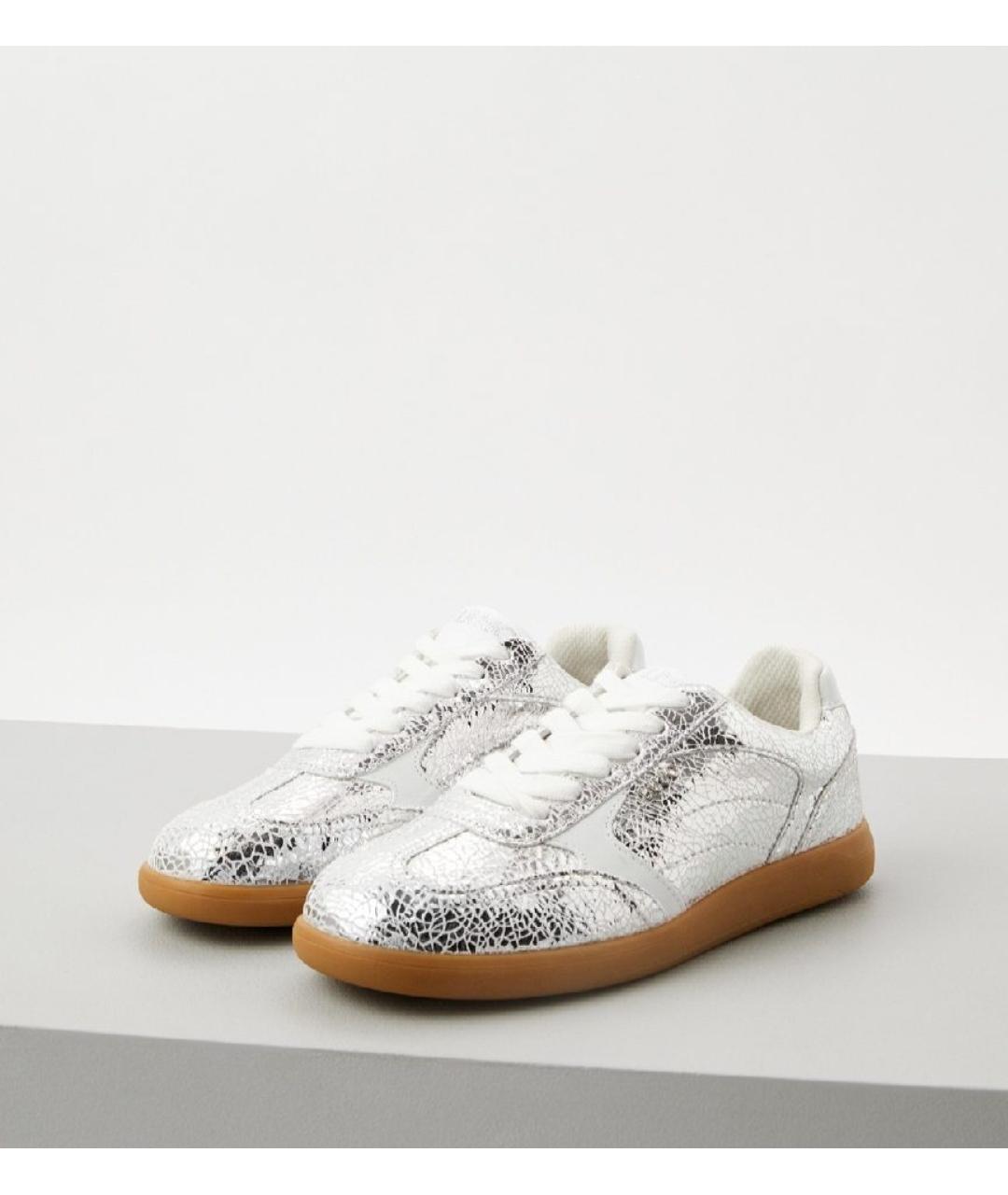 LIU JO Серебряные кожаные кеды, фото 3