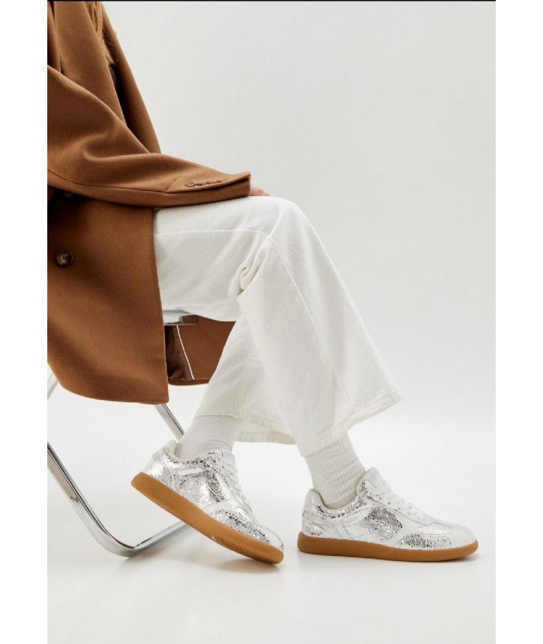 LIU JO Серебряные кожаные кеды, фото 2