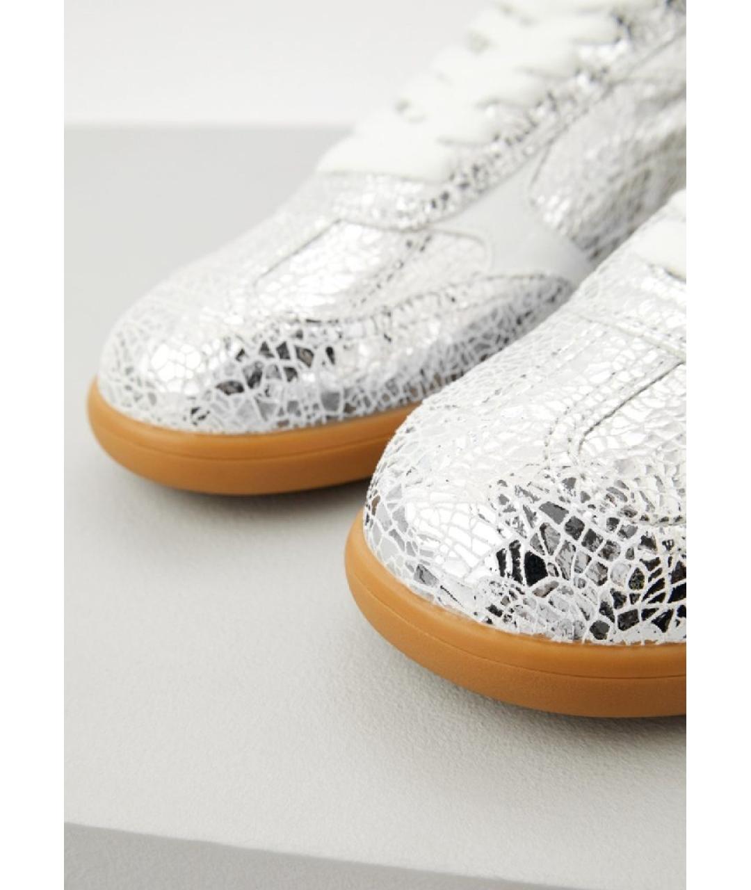 LIU JO Серебряные кожаные кеды, фото 4