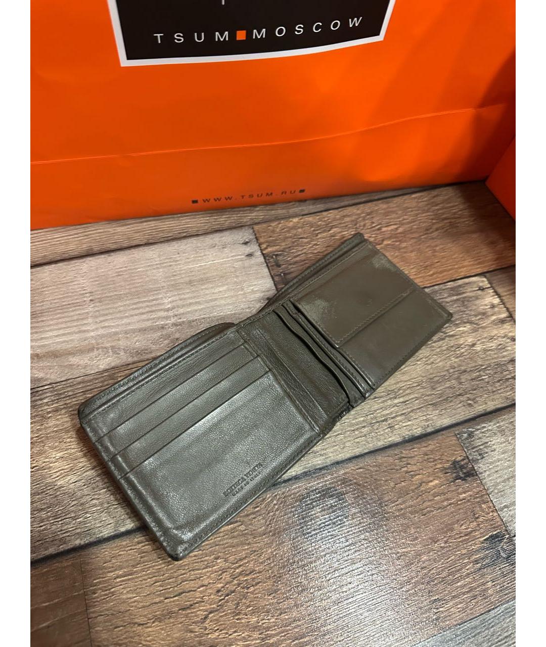 BOTTEGA VENETA Хаки кожаный кошелек, фото 4