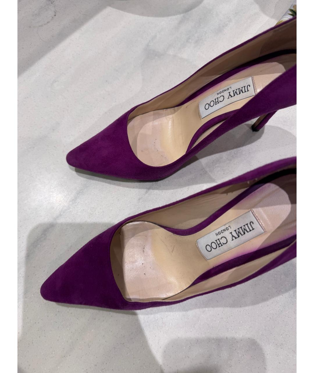 JIMMY CHOO Фиолетовые замшевые босоножки, фото 2