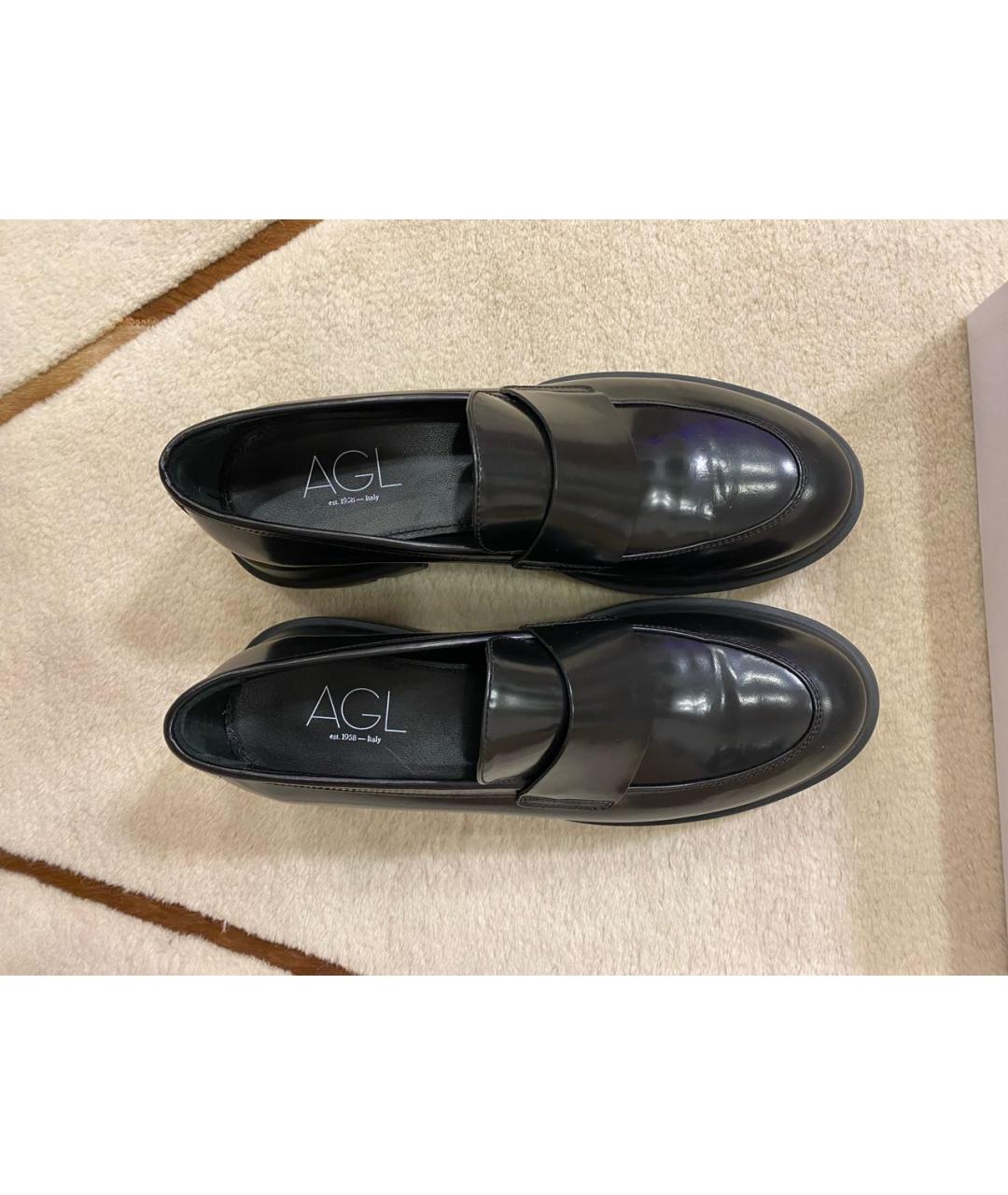 AGL Черные кожаные лоферы, фото 3
