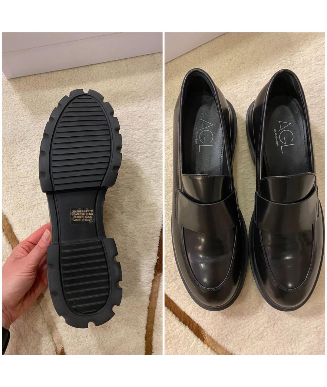 AGL Черные кожаные лоферы, фото 6
