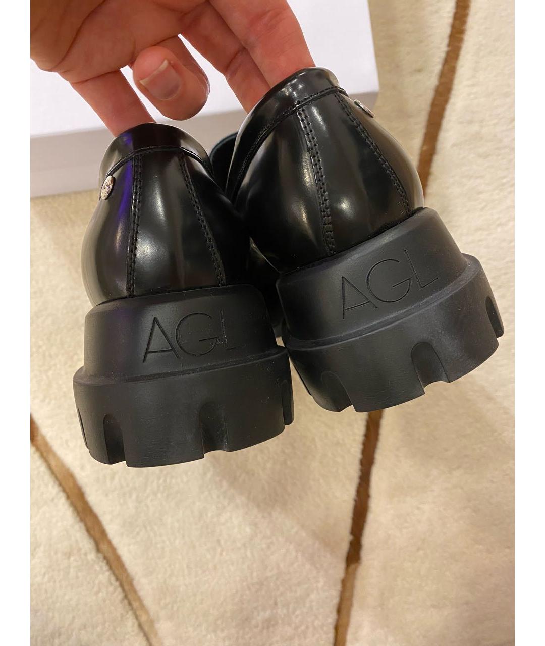 AGL Черные кожаные лоферы, фото 4