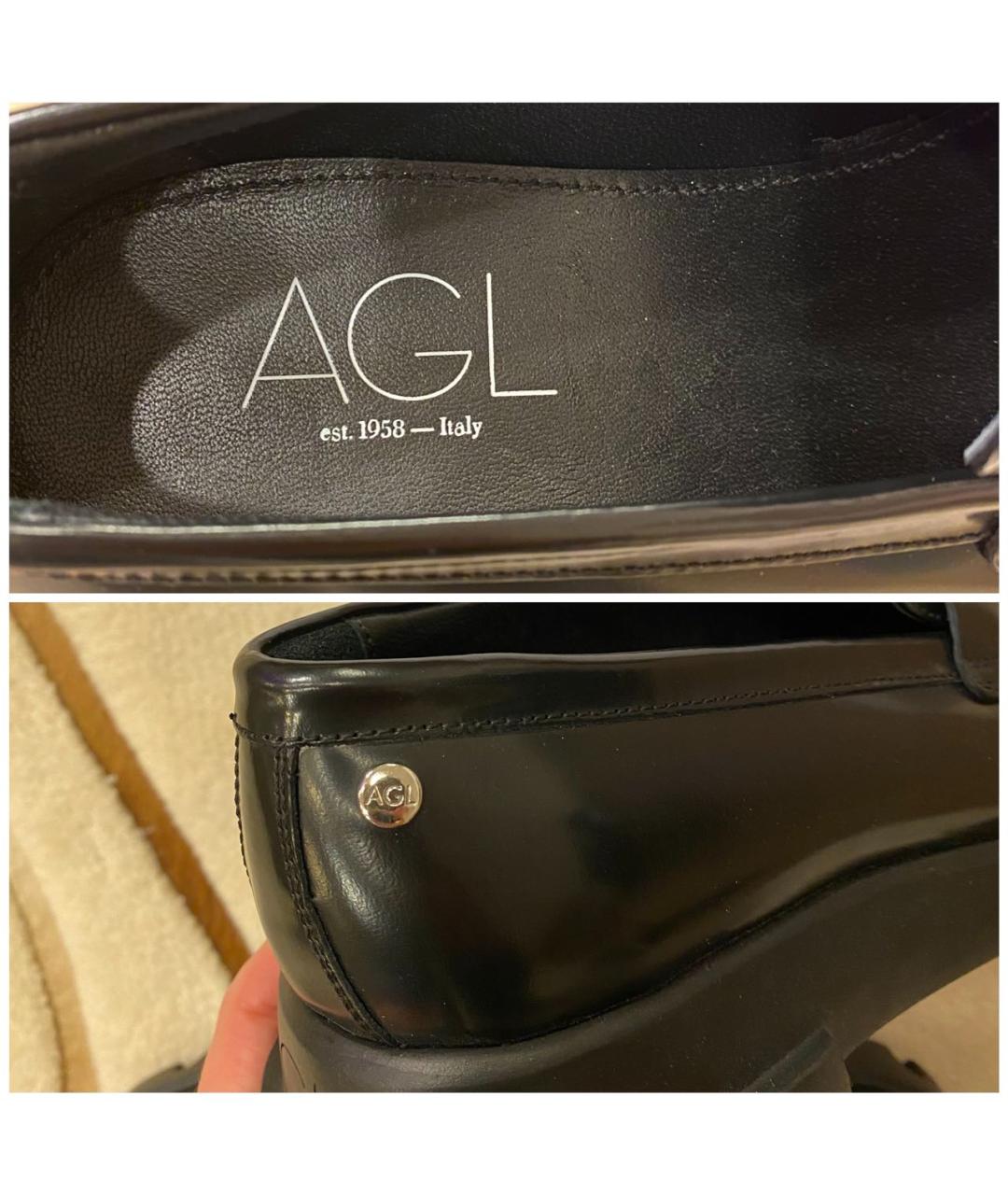 AGL Черные кожаные лоферы, фото 5
