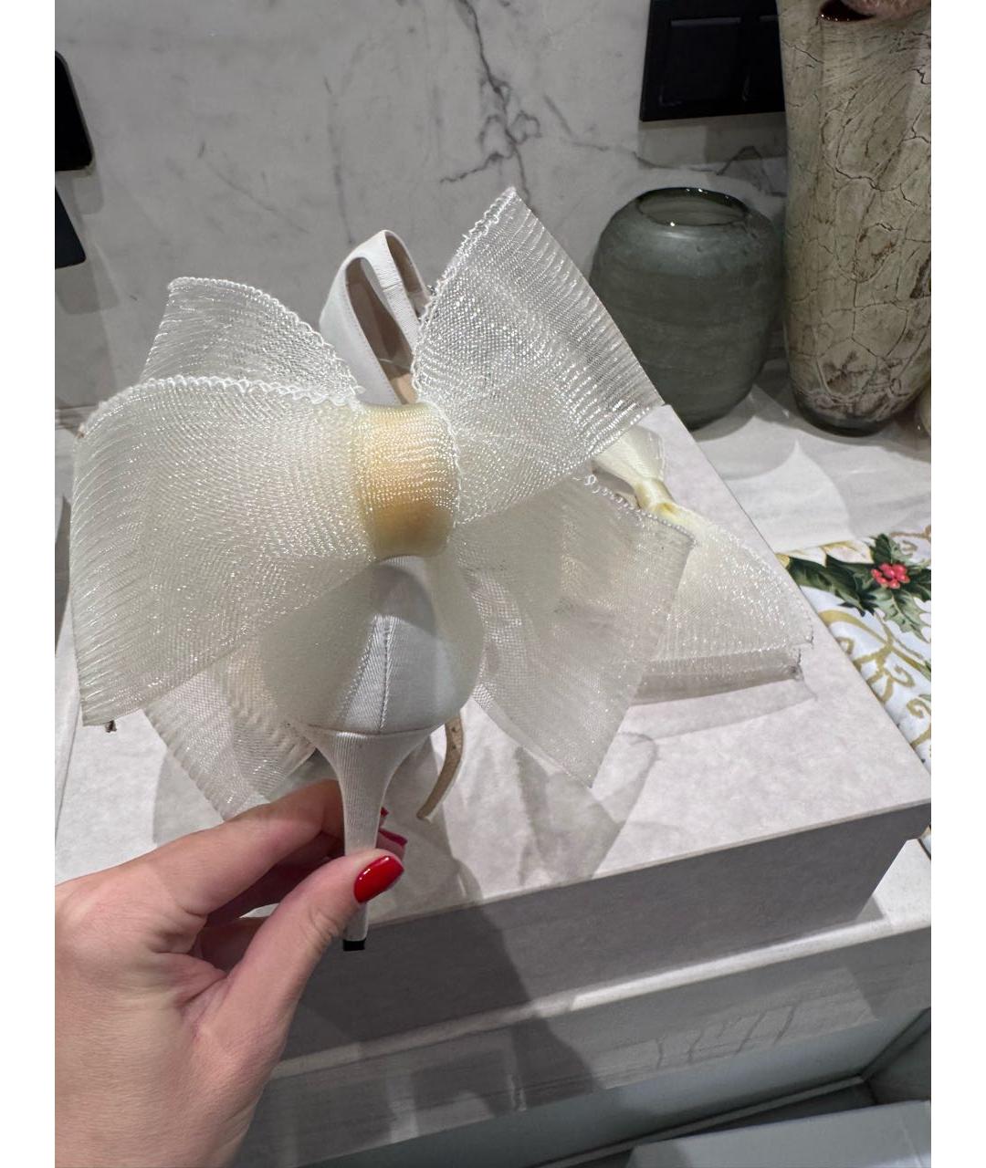 JIMMY CHOO Белые кожаные босоножки, фото 4