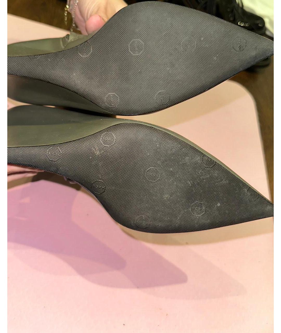 BALENCIAGA Хаки кожаные ботильоны, фото 5
