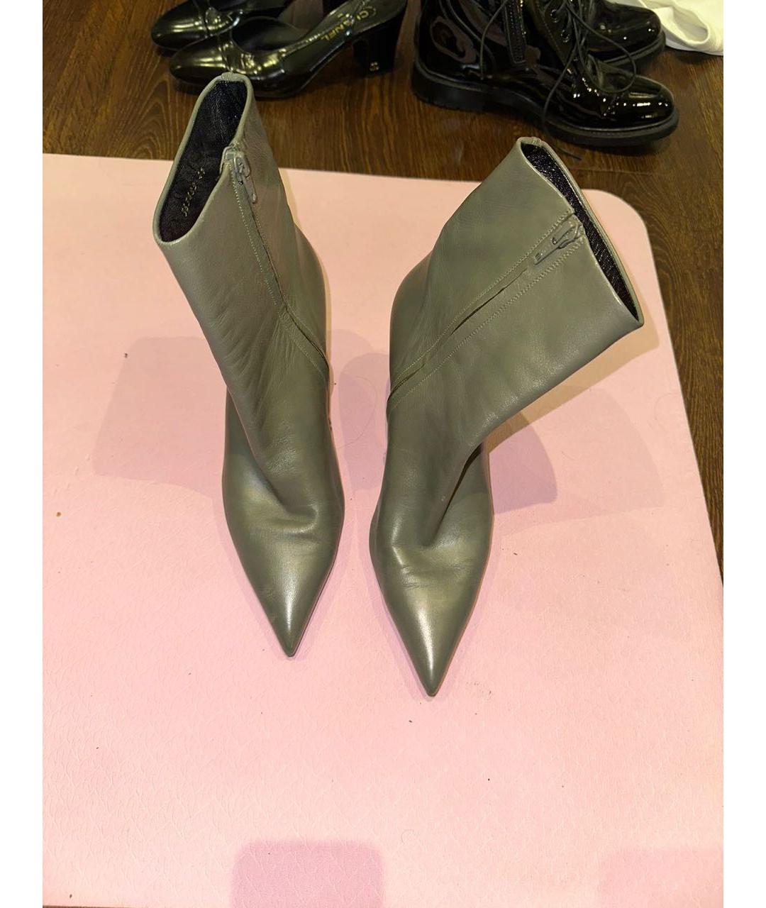 BALENCIAGA Хаки кожаные ботильоны, фото 2