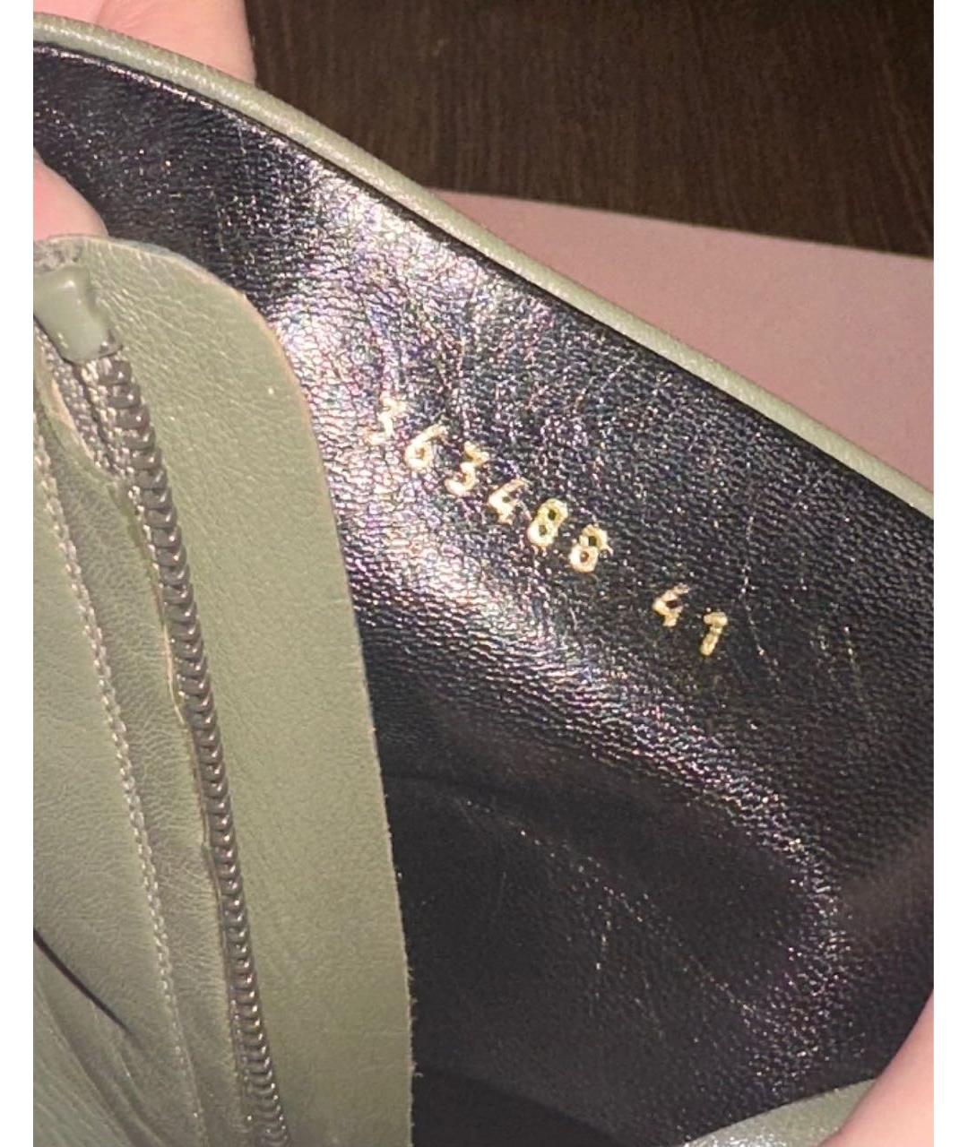 BALENCIAGA Хаки кожаные ботильоны, фото 3