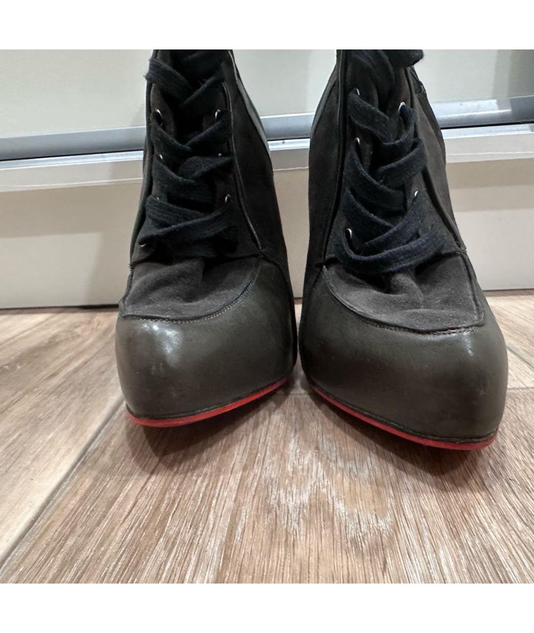 CHRISTIAN LOUBOUTIN Антрацитовые ботильоны, фото 6