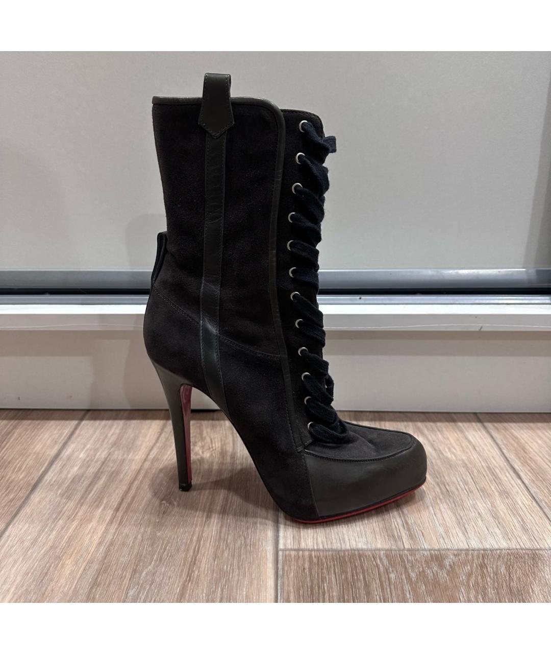 CHRISTIAN LOUBOUTIN Антрацитовые ботильоны, фото 7