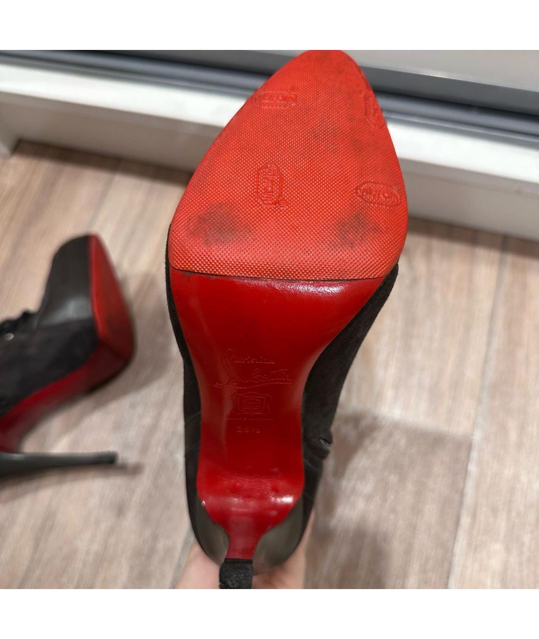 CHRISTIAN LOUBOUTIN Антрацитовые ботильоны, фото 5