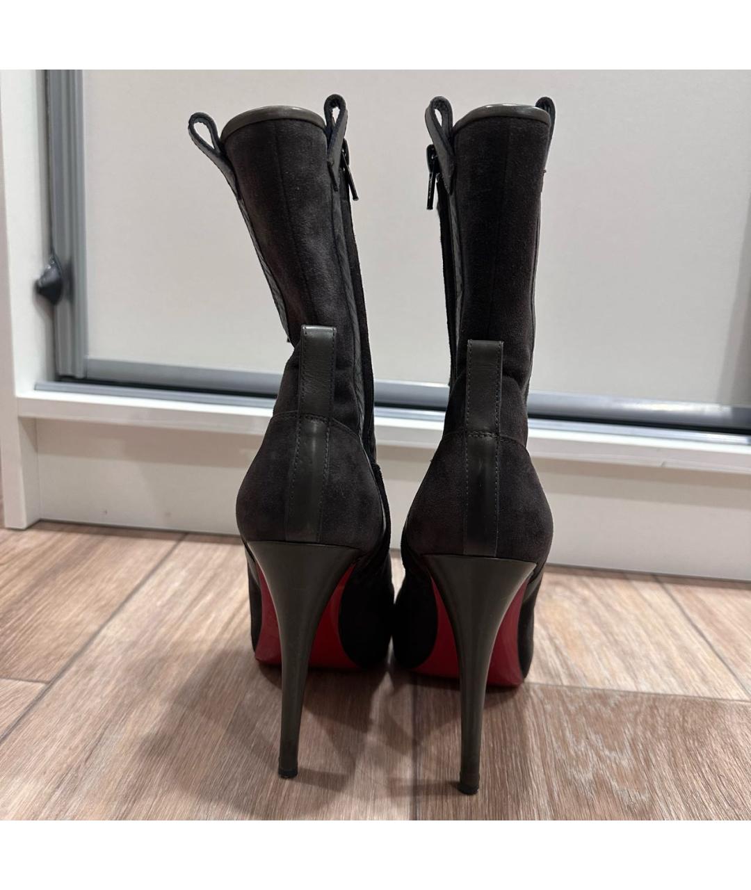 CHRISTIAN LOUBOUTIN Антрацитовые ботильоны, фото 4
