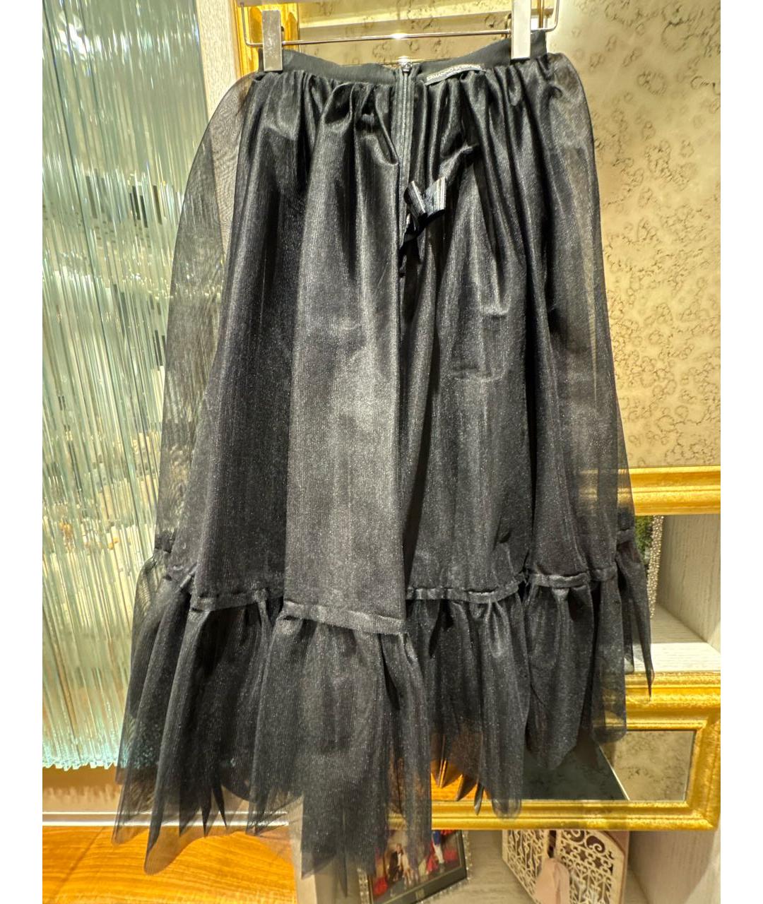 ERMANNO SCERVINO Черная полиэстеровая юбка миди, фото 3