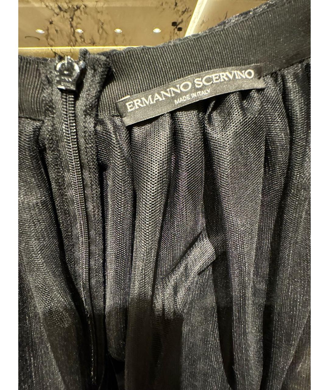 ERMANNO SCERVINO Черная полиэстеровая юбка миди, фото 6