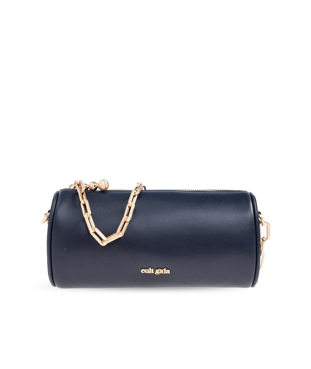 CULT GAIA Темно-синяя кожаная сумка с короткими ручками, фото 5
