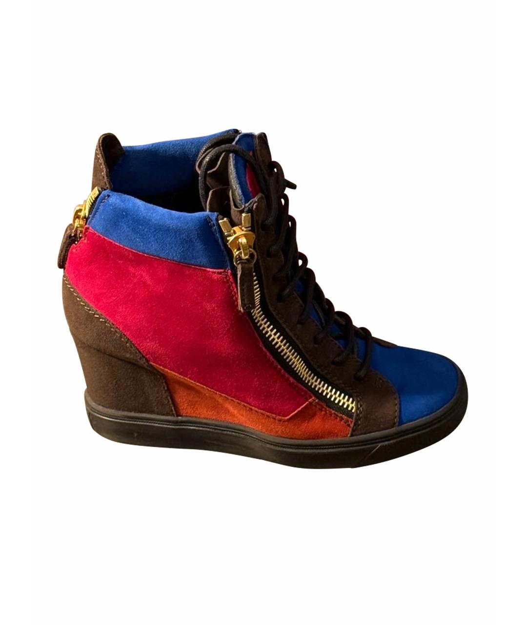 GIUSEPPE ZANOTTI DESIGN Мульти замшевые кроссовки, фото 1