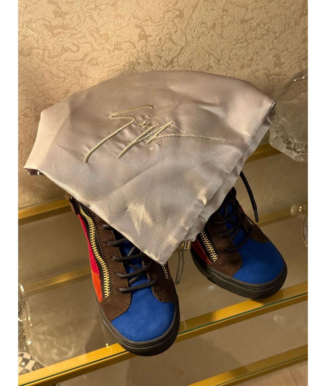 GIUSEPPE ZANOTTI DESIGN Мульти замшевые кроссовки, фото 5