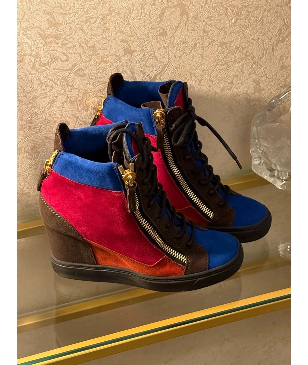 GIUSEPPE ZANOTTI DESIGN Мульти замшевые кроссовки, фото 6