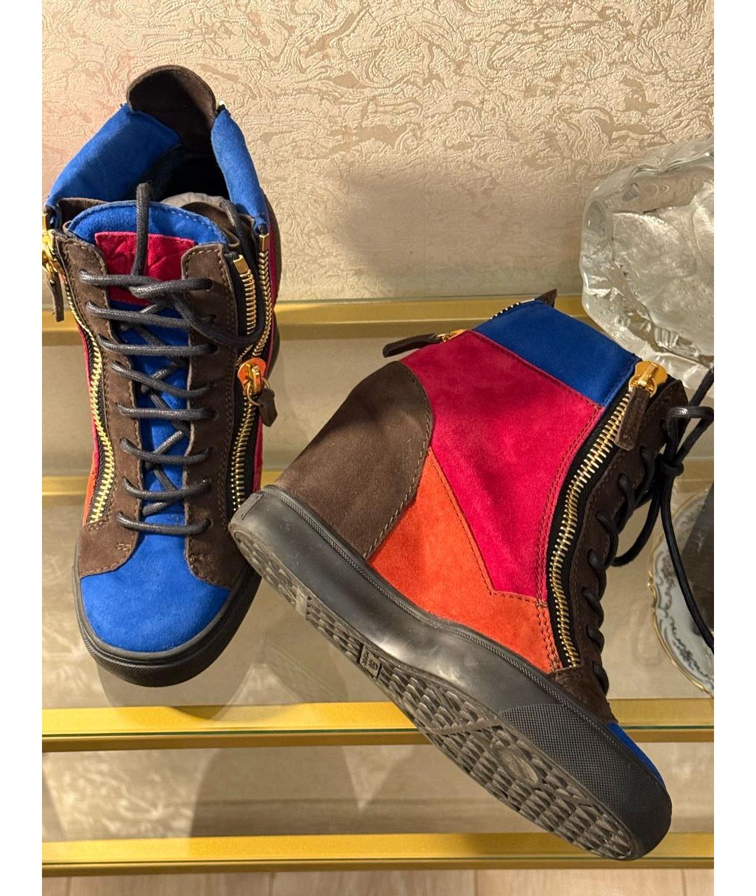 GIUSEPPE ZANOTTI DESIGN Мульти замшевые кроссовки, фото 4