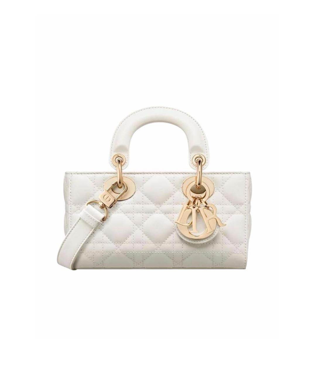 CHRISTIAN DIOR Белая кожаная сумка с короткими ручками, фото 9