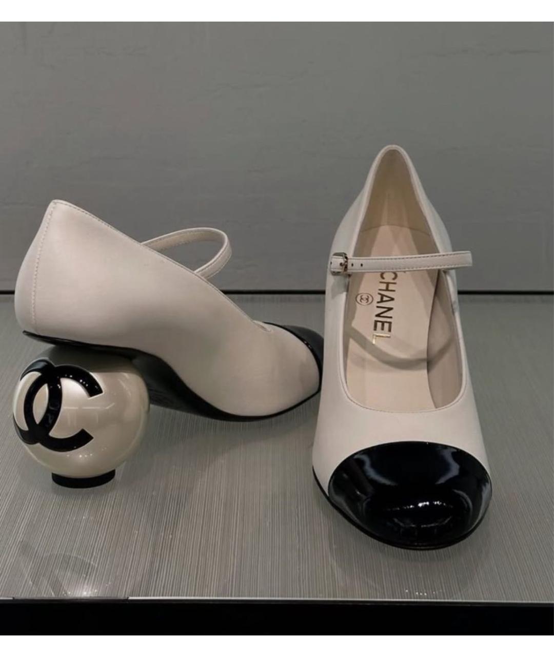 CHANEL Белые кожаные туфли, фото 2