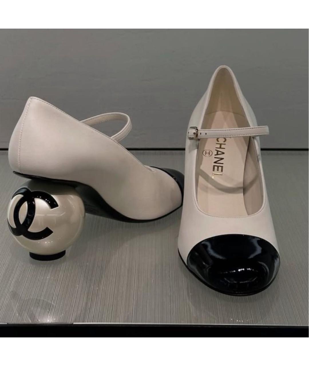 CHANEL Белые кожаные туфли, фото 3