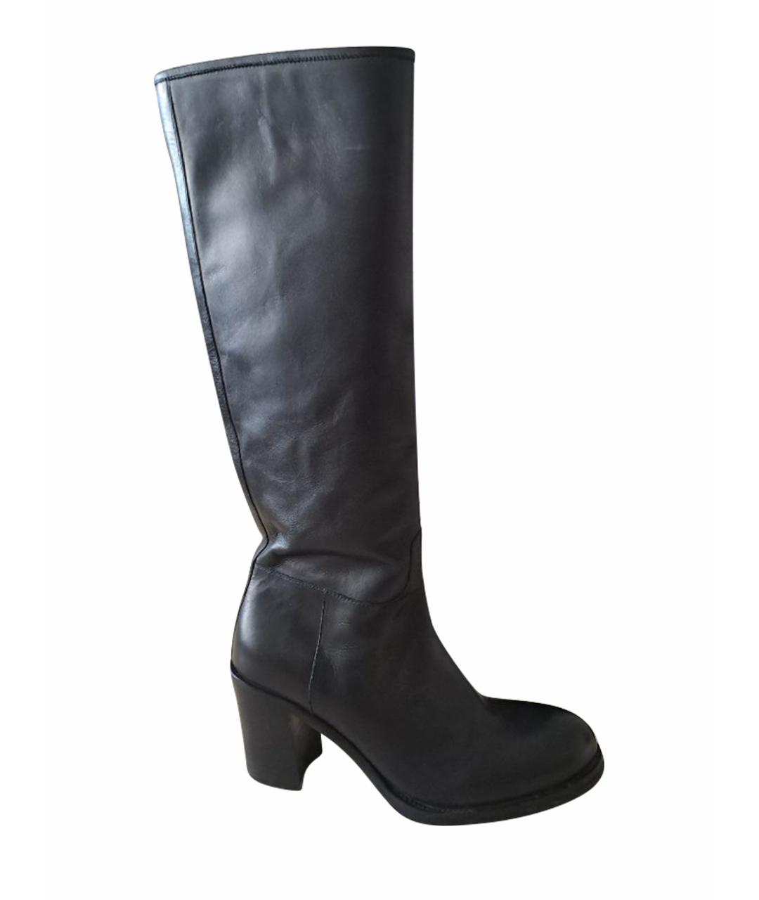 PRADA Черные кожаные сапоги, фото 1