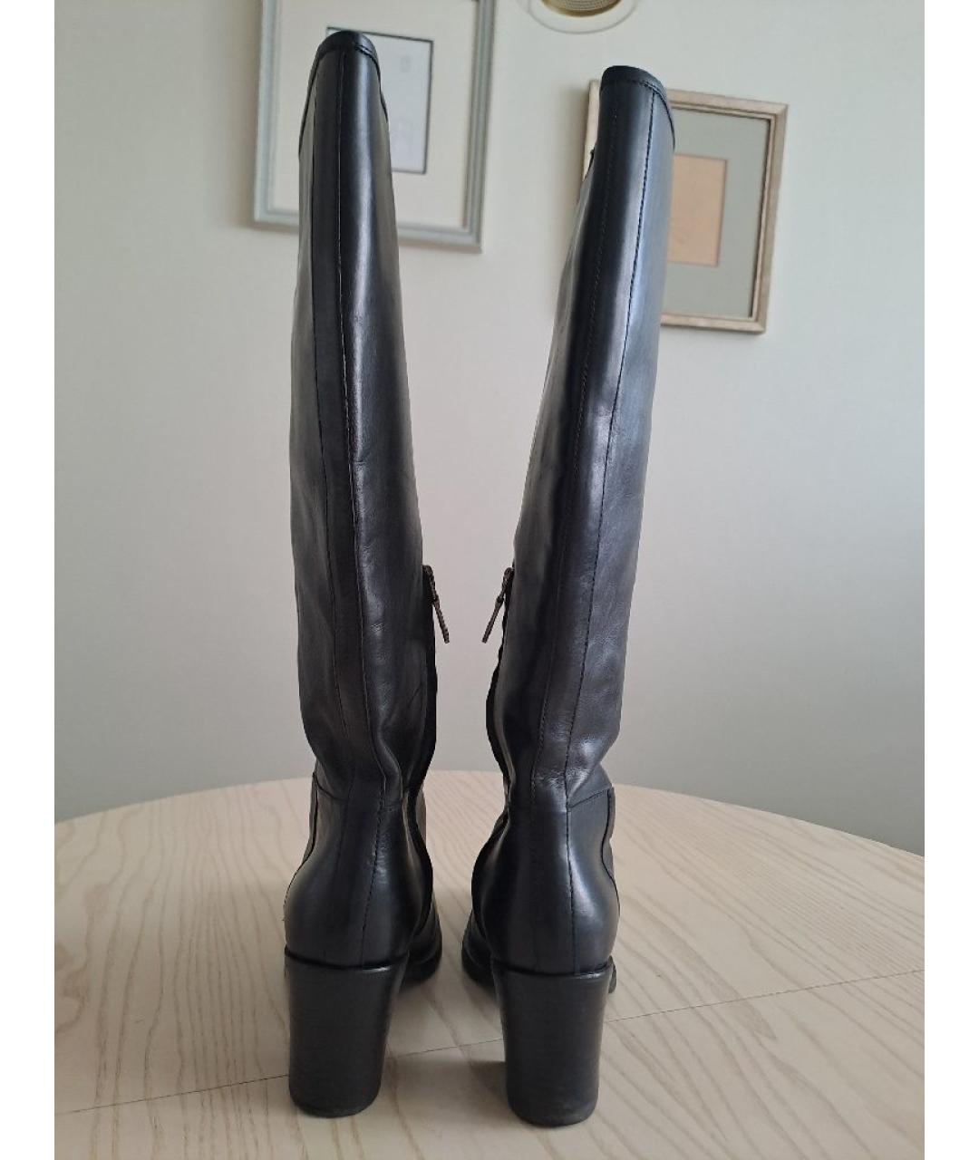 PRADA Черные кожаные сапоги, фото 4