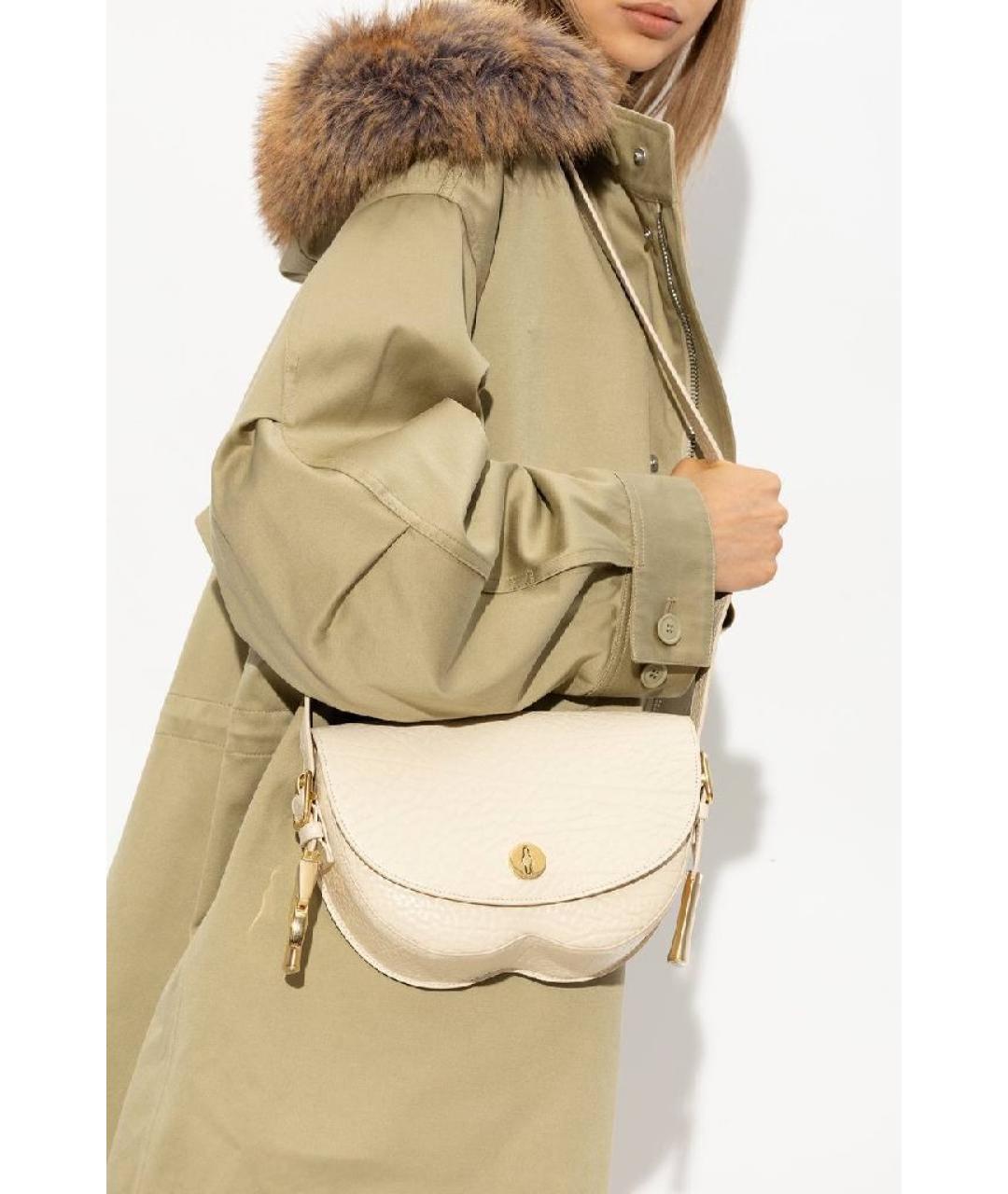 BURBERRY Белая кожаная сумка через плечо, фото 5