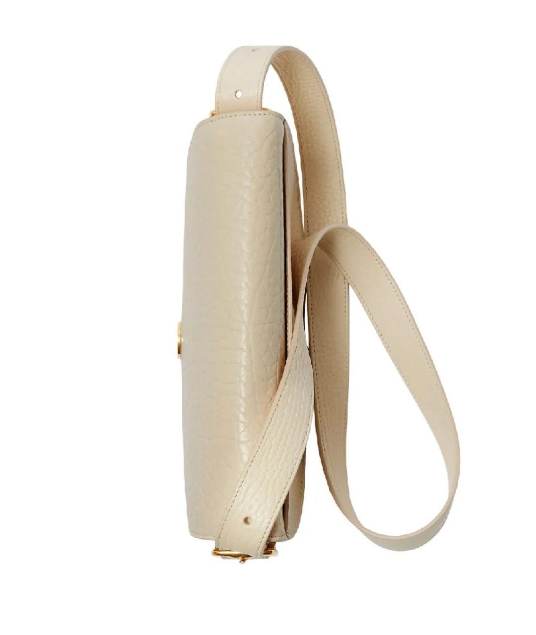 BURBERRY Белая кожаная сумка через плечо, фото 4