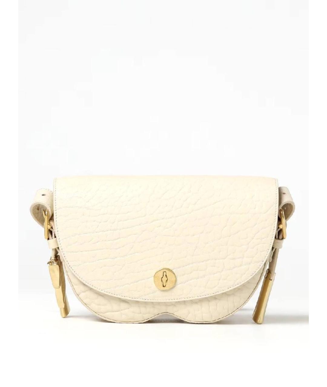 BURBERRY Белая кожаная сумка через плечо, фото 6