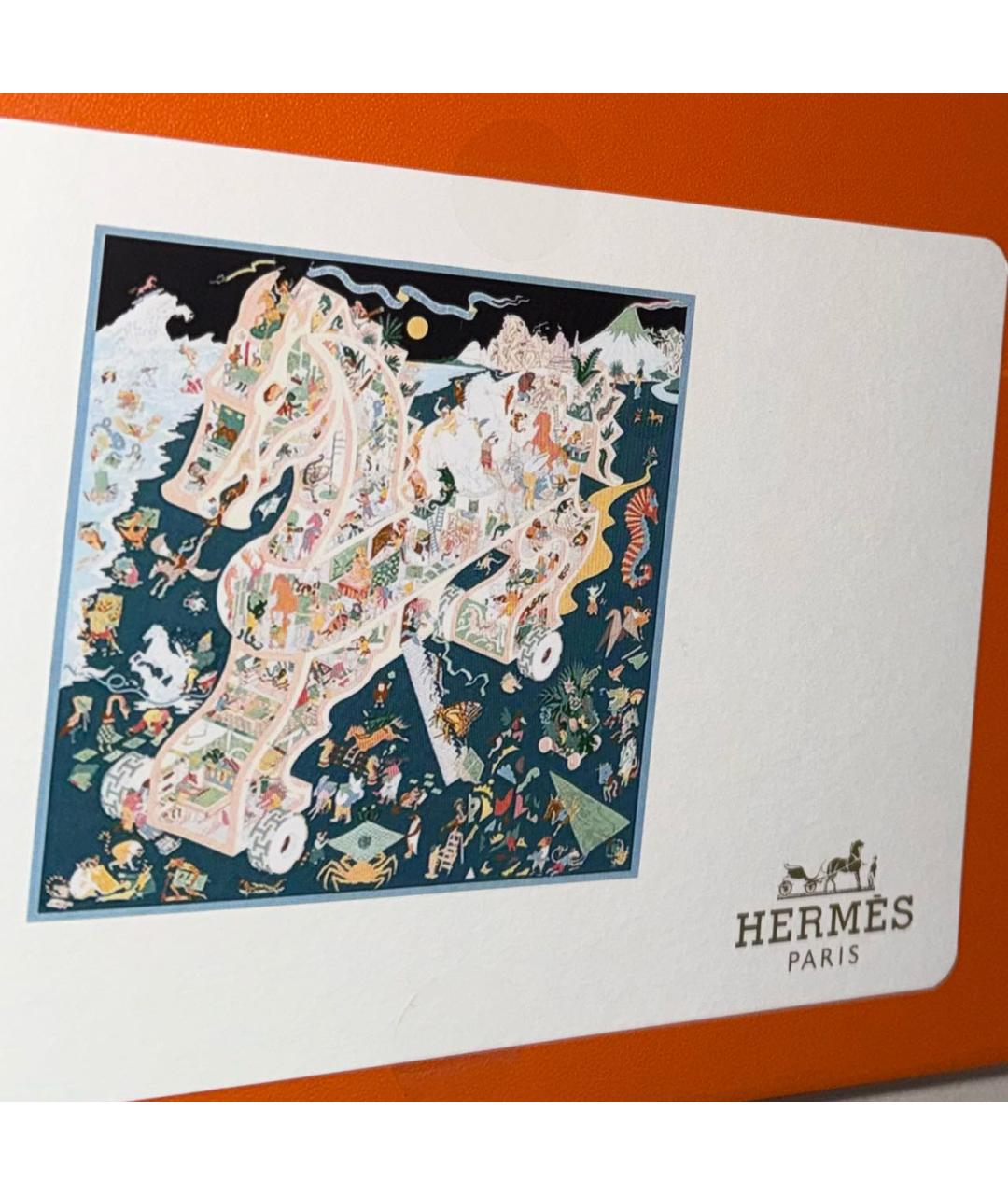 HERMES Темно-синий шелковый платок, фото 3