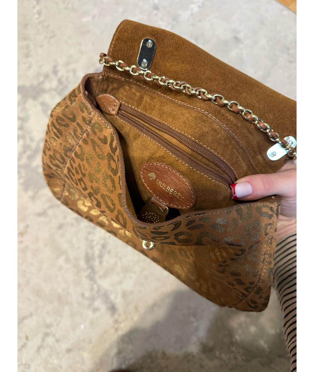 MULBERRY Коричневая замшевая сумка через плечо, фото 4
