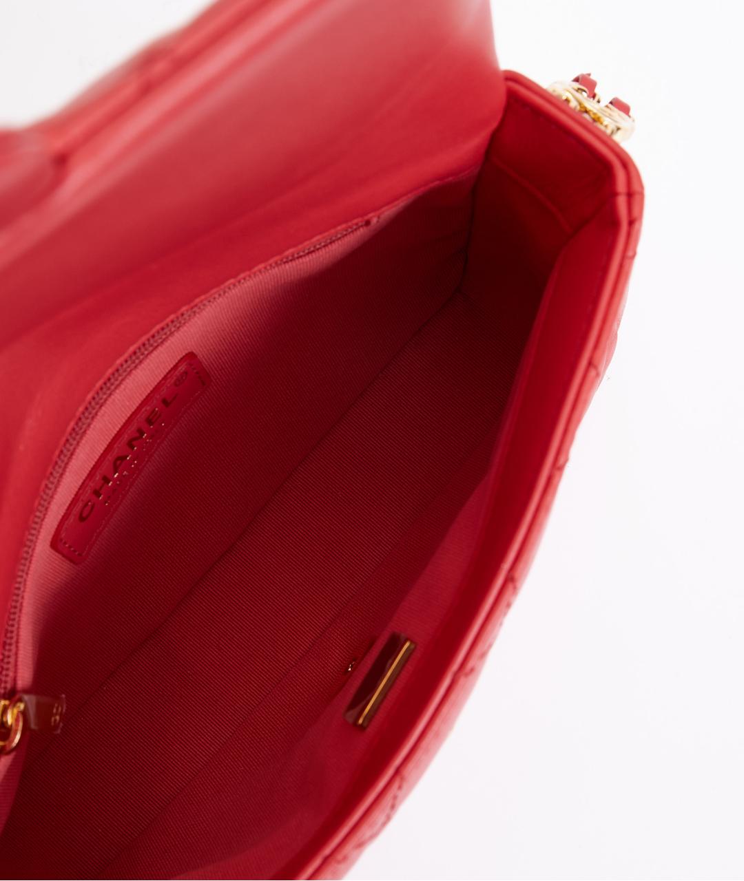 CHANEL Коралловая кожаная сумка через плечо, фото 6