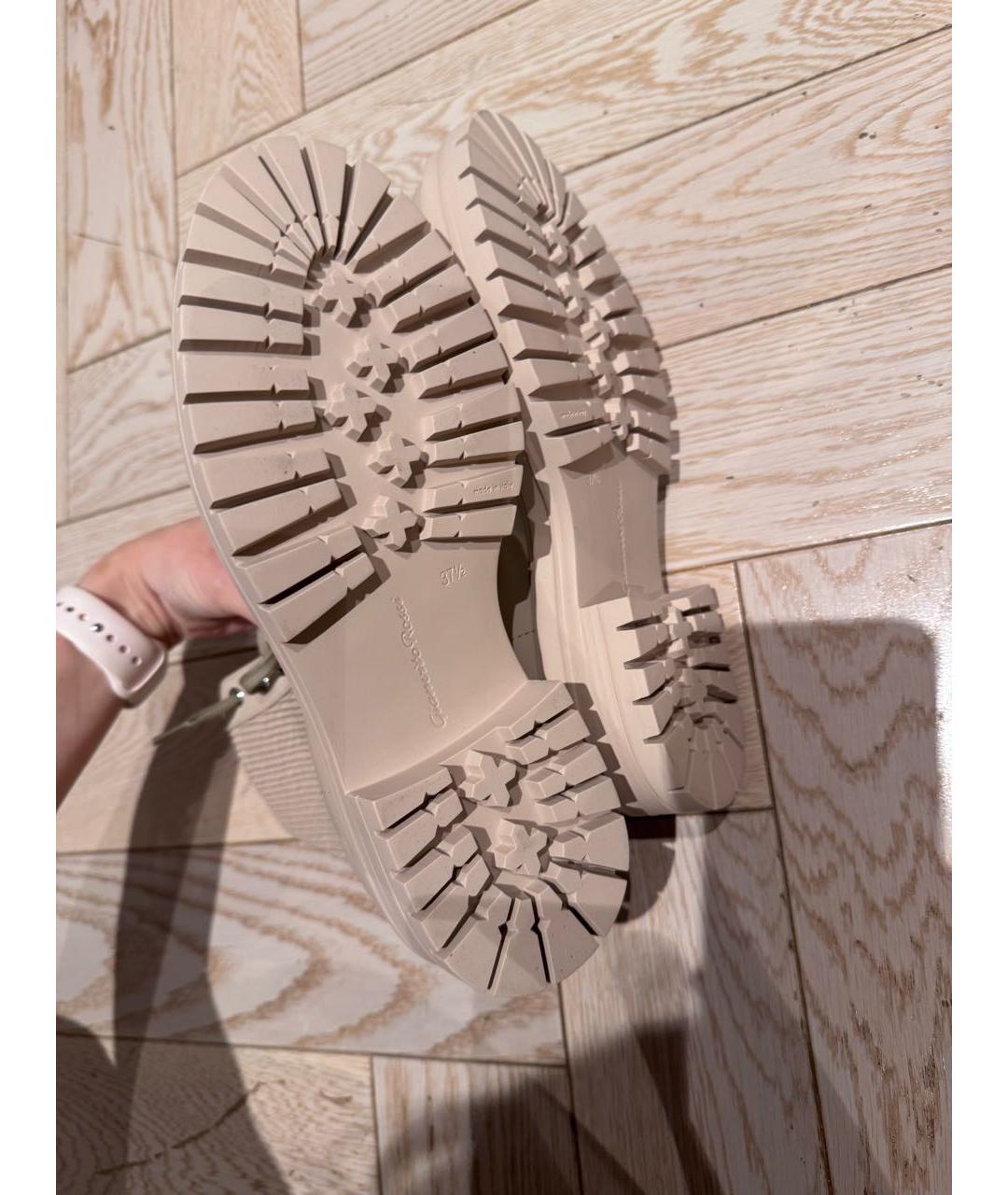 GIANVITO ROSSI Бежевые кожаные ботинки, фото 4