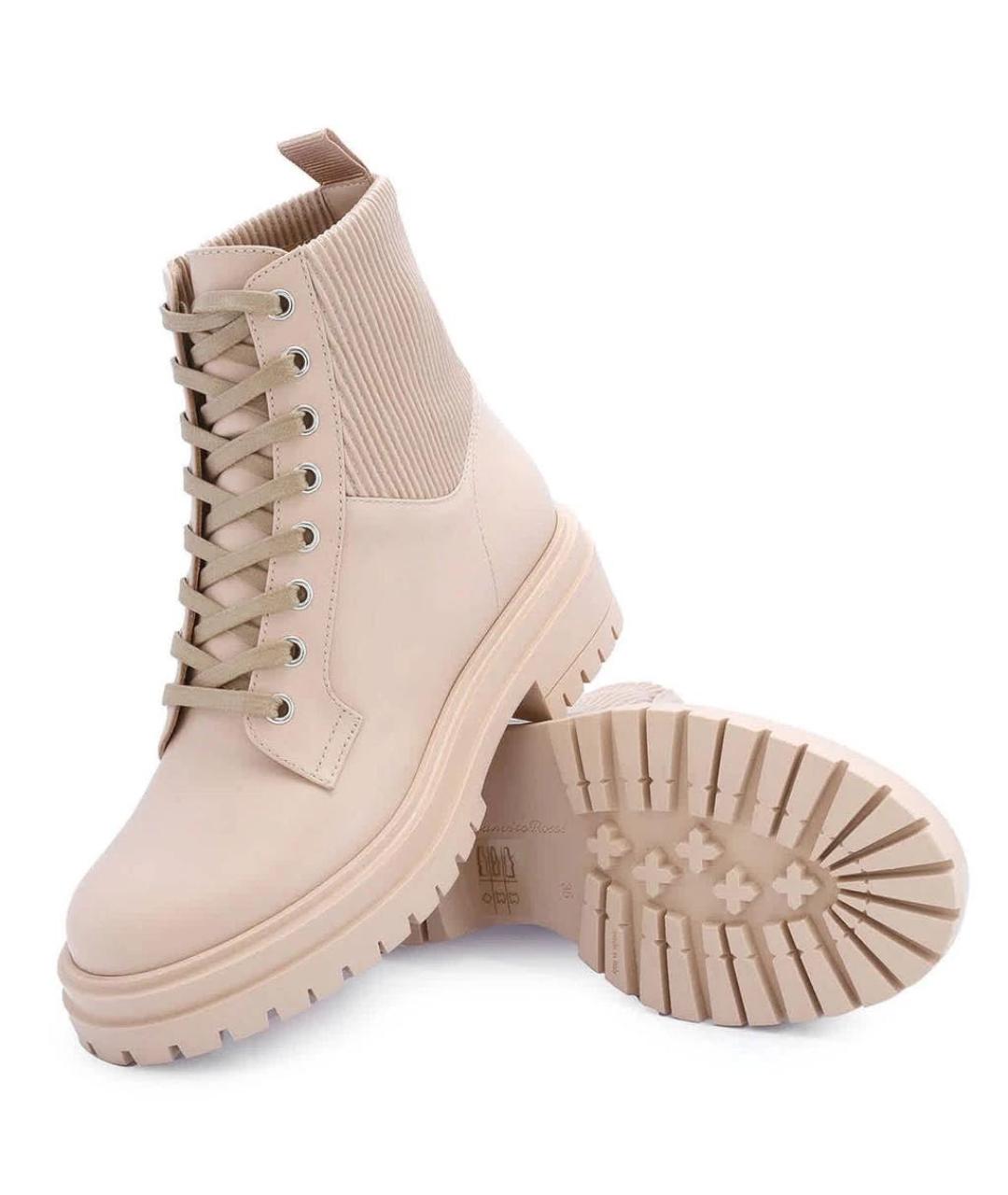 GIANVITO ROSSI Бежевые кожаные ботинки, фото 2