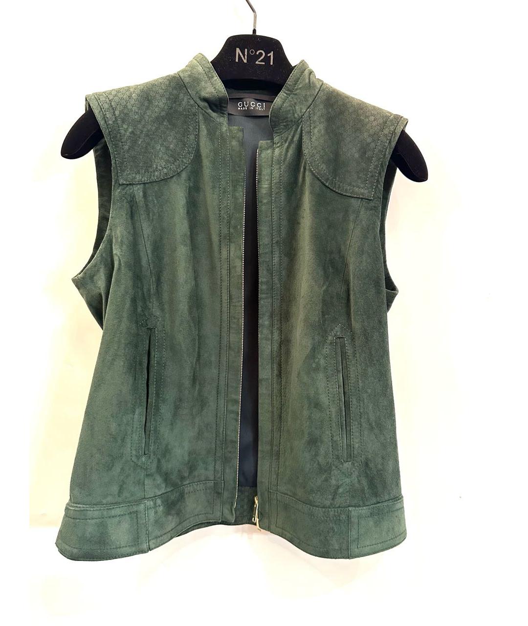 GUCCI Зеленый замшевый жилет, фото 7