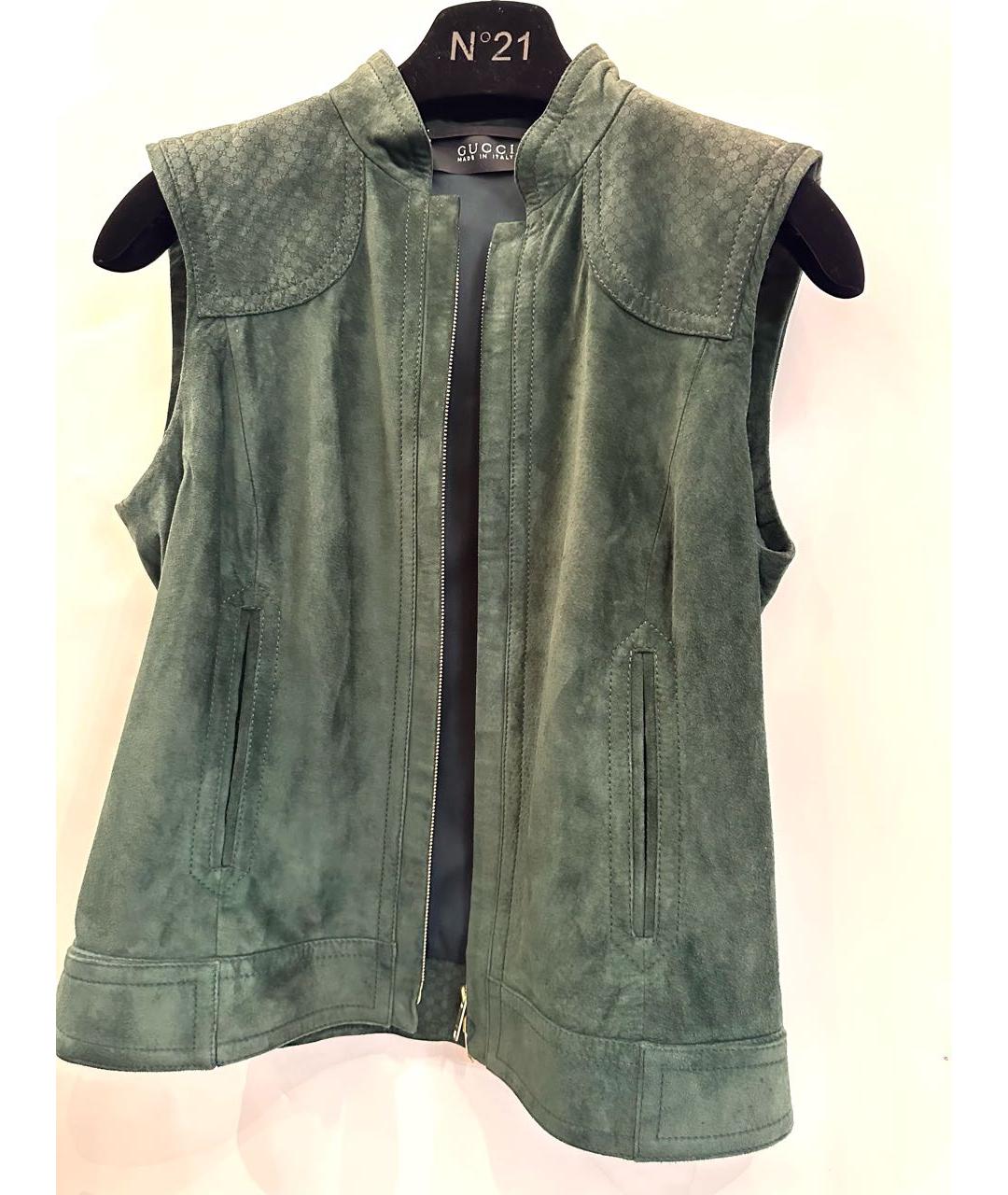 GUCCI Зеленый замшевый жилет, фото 5