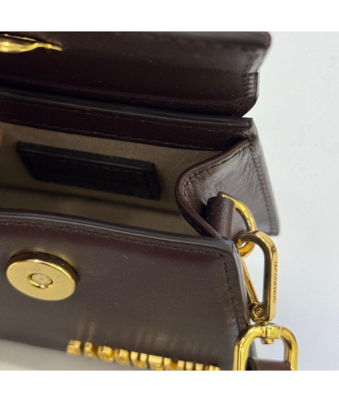 JACQUEMUS Коричневая кожаная сумка через плечо, фото 8