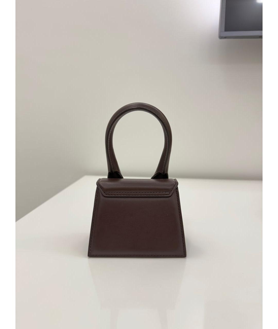 JACQUEMUS Коричневая кожаная сумка через плечо, фото 3