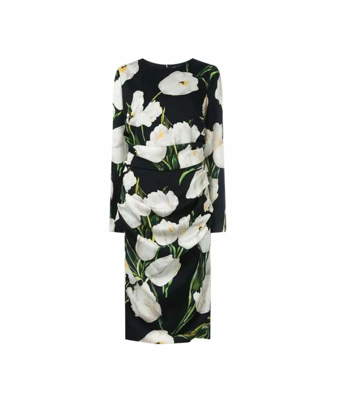 DOLCE&GABBANA Мульти шелковое повседневное платье, фото 6